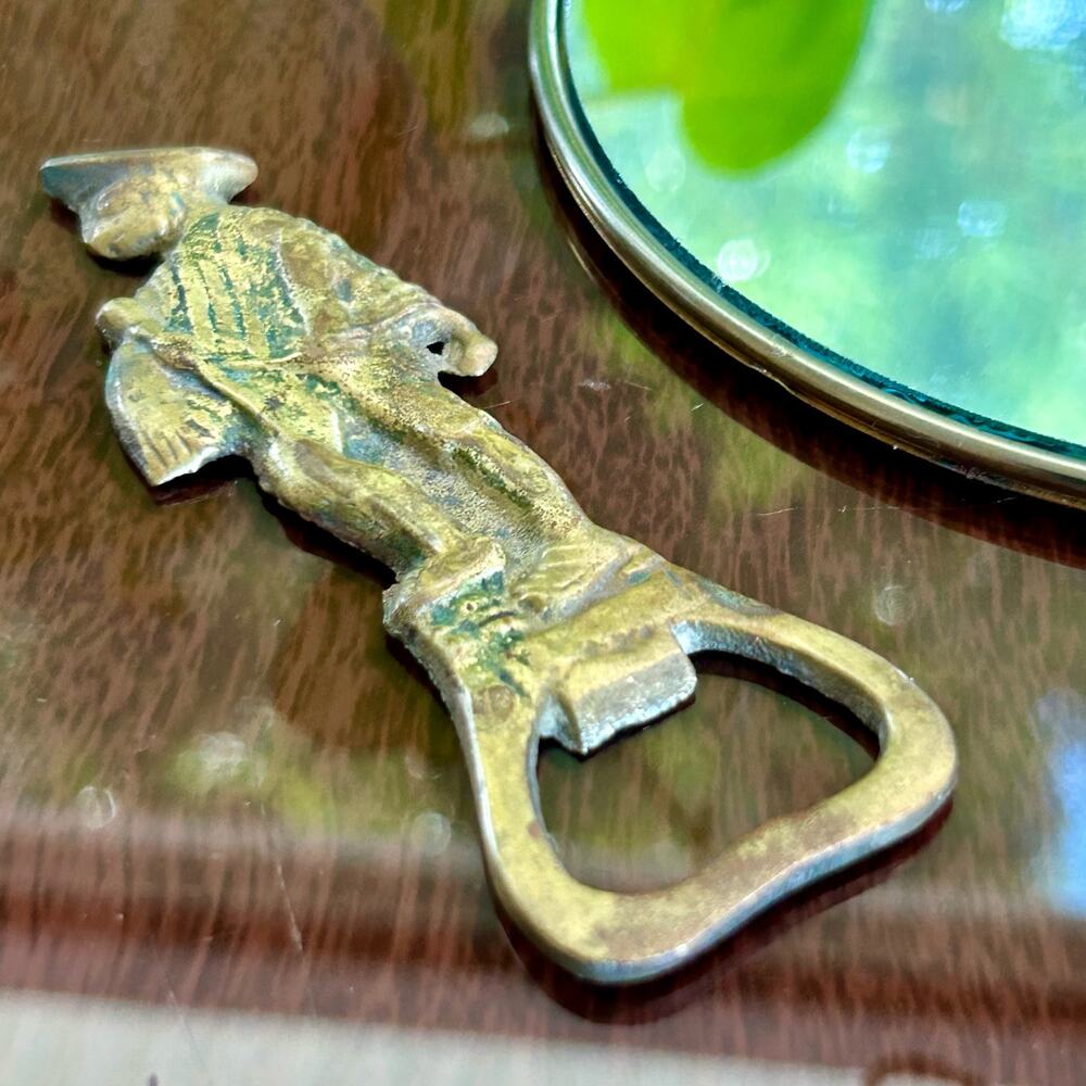 Vintage Napolean Gold Tone Metal Bottle Opener